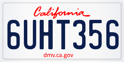 CA license plate 6UHT356
