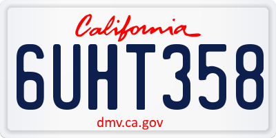 CA license plate 6UHT358