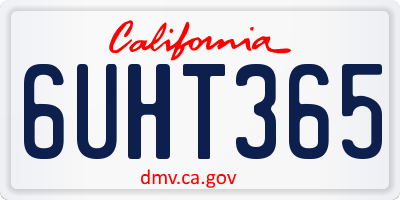 CA license plate 6UHT365