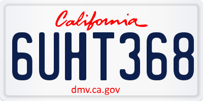 CA license plate 6UHT368
