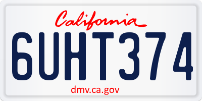 CA license plate 6UHT374
