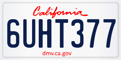CA license plate 6UHT377