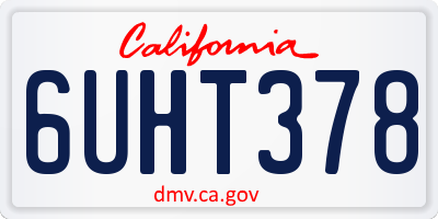 CA license plate 6UHT378