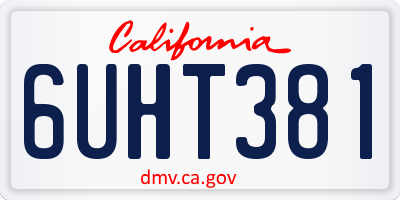 CA license plate 6UHT381