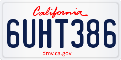 CA license plate 6UHT386