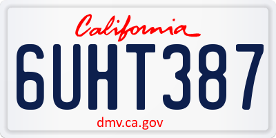 CA license plate 6UHT387