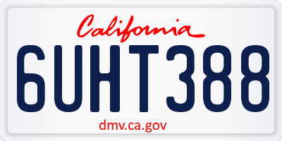 CA license plate 6UHT388