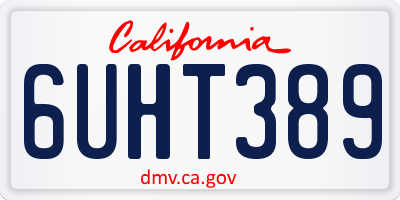 CA license plate 6UHT389