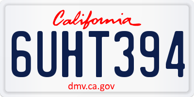CA license plate 6UHT394