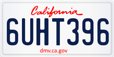 CA license plate 6UHT396