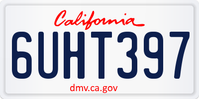 CA license plate 6UHT397