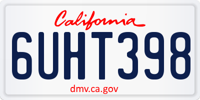 CA license plate 6UHT398