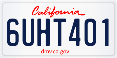 CA license plate 6UHT401