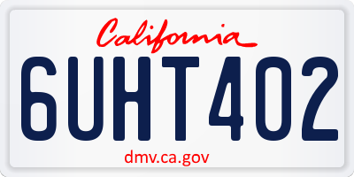 CA license plate 6UHT402