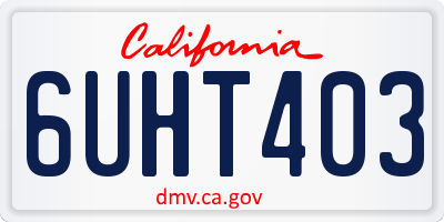 CA license plate 6UHT403