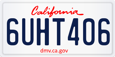 CA license plate 6UHT406
