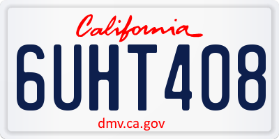 CA license plate 6UHT408