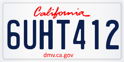 CA license plate 6UHT412