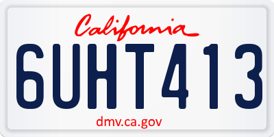 CA license plate 6UHT413