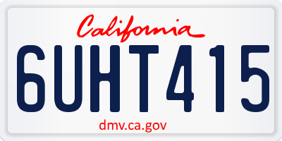 CA license plate 6UHT415