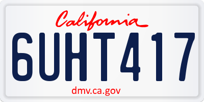 CA license plate 6UHT417