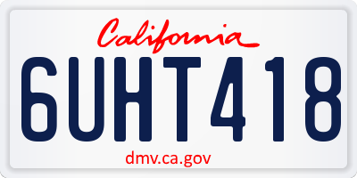 CA license plate 6UHT418