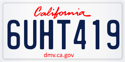 CA license plate 6UHT419