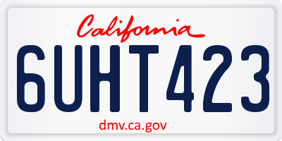 CA license plate 6UHT423
