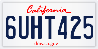 CA license plate 6UHT425