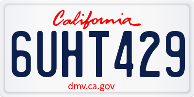 CA license plate 6UHT429