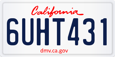 CA license plate 6UHT431