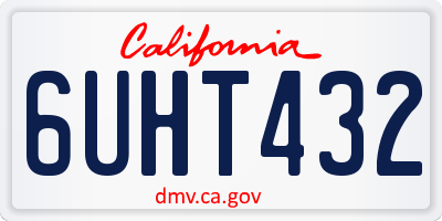 CA license plate 6UHT432
