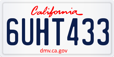 CA license plate 6UHT433