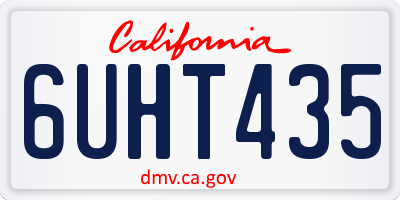 CA license plate 6UHT435