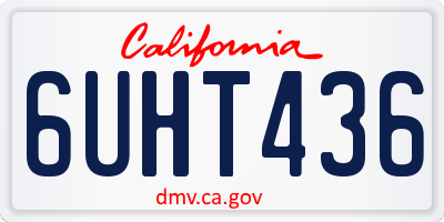 CA license plate 6UHT436