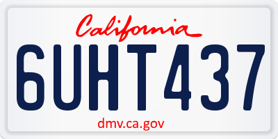 CA license plate 6UHT437