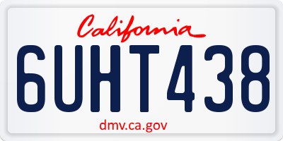CA license plate 6UHT438