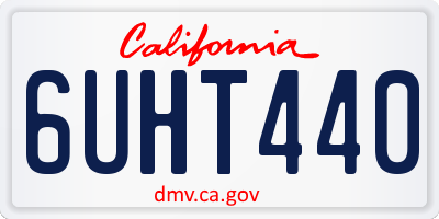 CA license plate 6UHT440