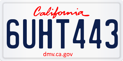 CA license plate 6UHT443