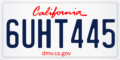 CA license plate 6UHT445