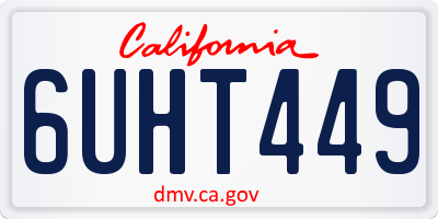 CA license plate 6UHT449