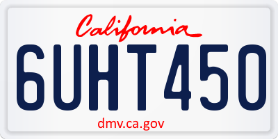 CA license plate 6UHT450