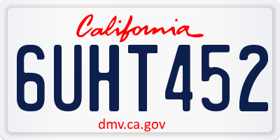 CA license plate 6UHT452
