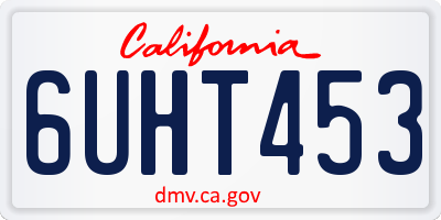 CA license plate 6UHT453