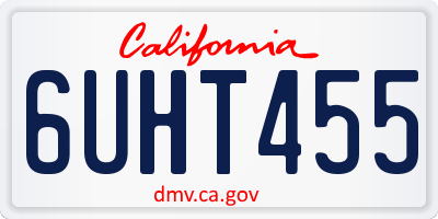 CA license plate 6UHT455