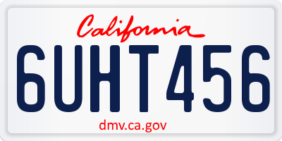 CA license plate 6UHT456