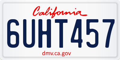 CA license plate 6UHT457