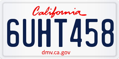 CA license plate 6UHT458