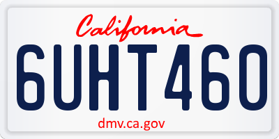 CA license plate 6UHT460