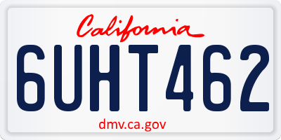 CA license plate 6UHT462
